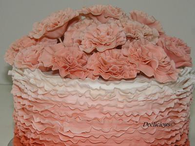 ombre ruffle cake - Cake by deelicious