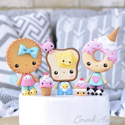 Donut, Cookie and Toast Cake Toppers - Cake by Crumb Avenue