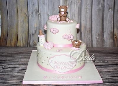 teddy bears baptism cake - Cake by Daria Albanese
