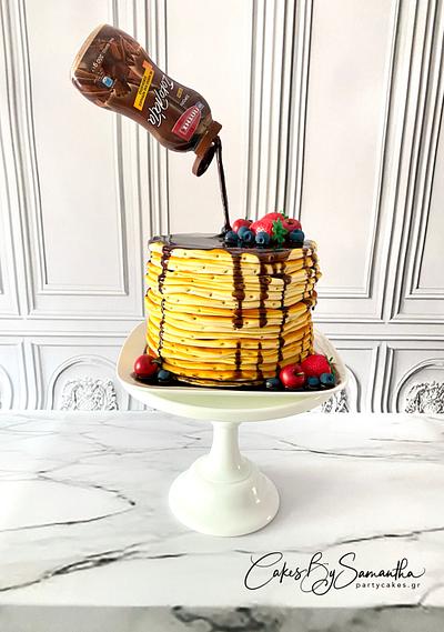 Pancake Stack Cake with  Fondant Berries - Cake by Cakes By Samantha (Greece)