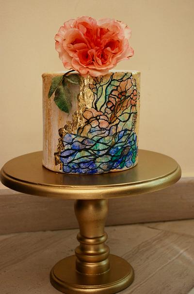 David Austin stain glass cake - Cake by cannellechezheba