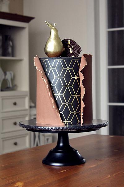 Black, brown and gold - Cake by Lorna