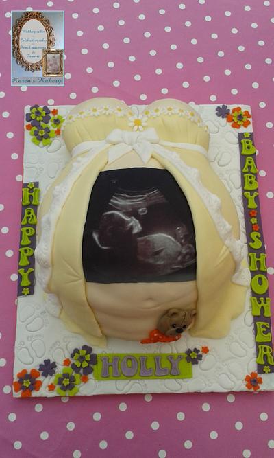 Baby bump  Baby Shower cake - Cake by Karen's Kakery