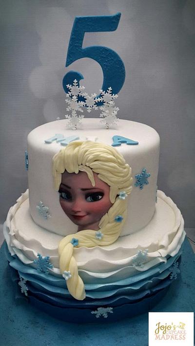 Frozen Ombre Ruffle Cake - Cake by JojosCupcakeMadness