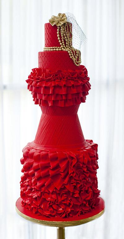 Fashion Inspired Red Ruffles - Published Cake Central Magazine September 2012 - Cake by Bianca