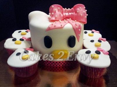 Hello Kitty Cake & Cupcakes - Cake by cakes2envy