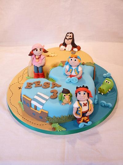 NUMBER THREE SHAPED JAKE AND THE NEVERLAND PIRATES CAKE - Cake by Grace's Party Cakes