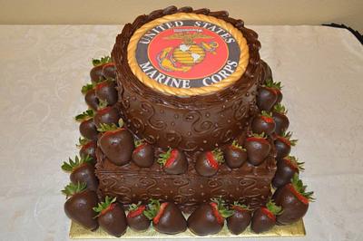 Marines Grooms cake - Cake by Kim Leatherwood