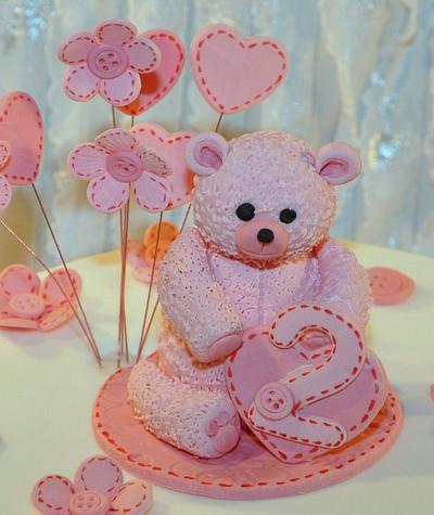 Pink teddy cake  - Cake by Icing to Slicing