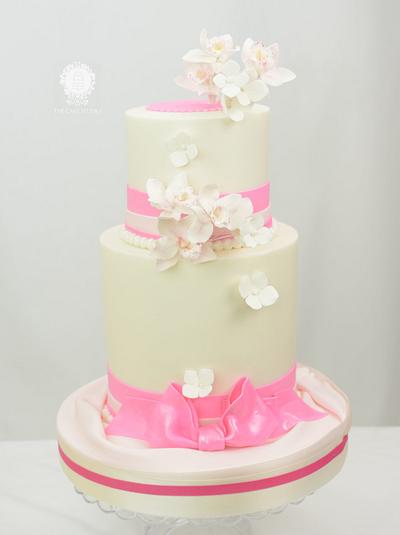 Pink and White Wedding Cake - Cake by Sugarpixy