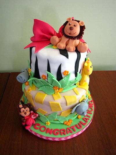 Jungle Baby Shower - Cake by Laura's Sweet Designs