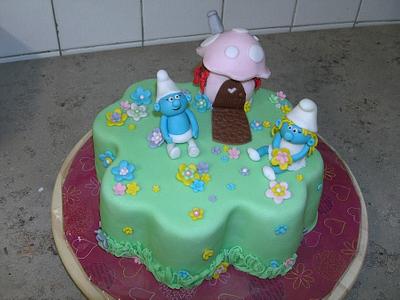 The smurfs - Cake by Ivana
