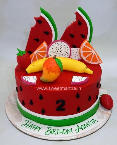 Watermelon theme cake - Cake by Sweet Mantra Homemade Customized Cakes Pune