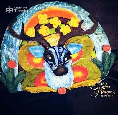 "The Blue deer and peyote" • Folk art collab - Cake by Syl 