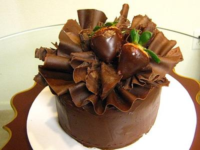 Chocolate Ruffled Birthday Cake - Cake by Cakeicer (Shirley)