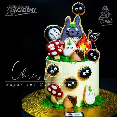 Totoro Cookie Toppers Cake - Cake by Chris Durón from thecakeart.academy