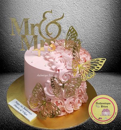 Gold Butterfly Cake - Cake by Authentique Bites by Ekta & Nekta