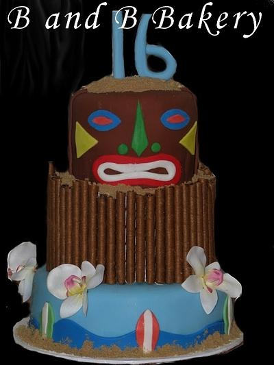 Tiki Head/Beach Theme - Cake by CakeLuv