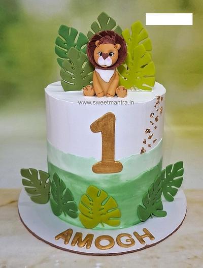 Jungle Lion cream cake - Cake by Sweet Mantra Homemade Customized Cakes Pune