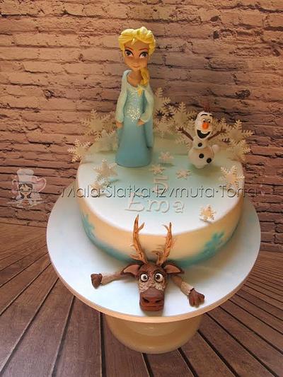 Elsa, Olaf and Sven - Frozen - Cake by tweetylina