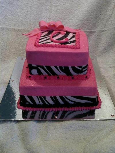 Zebra Stripes and Hot Pink - Cake by Dawn Henderson
