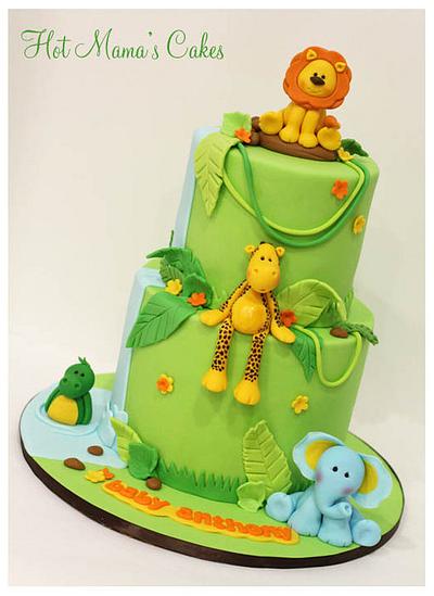 Jungle themed baby shower! - Cake by Hot Mama's Cakes