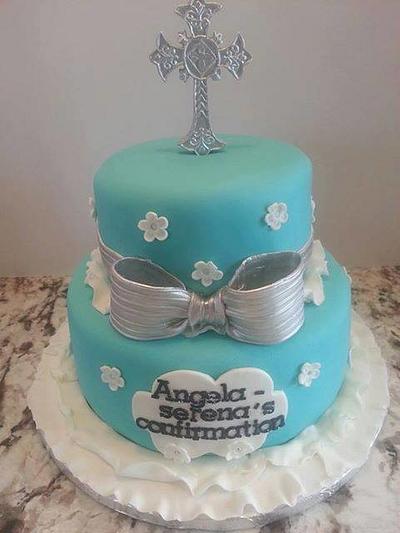 TURQUOISE AND SILVER CONFIRMATION - Cake by Enza - Sweet-E