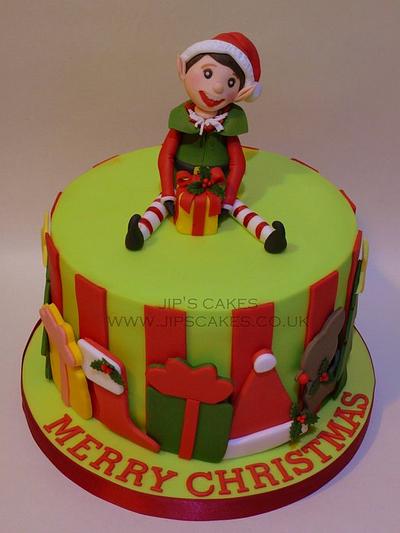 Cheeky Elf Christmas Cake - Cake by Jip's Cakes