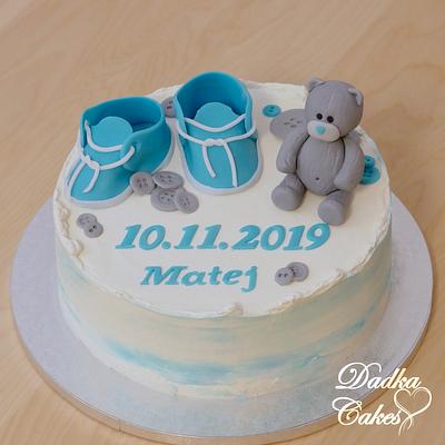 Teddy bear and baby shoes - Cake by Dadka Cakes