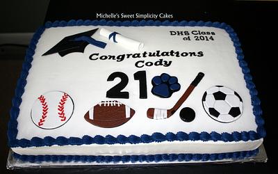 Sports Themed Graduation Cake - Cake by Michelle