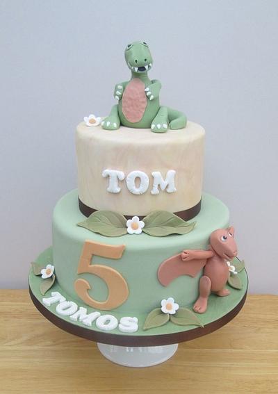 Two tier dinosaur cake - Cake by The Buttercream Pantry