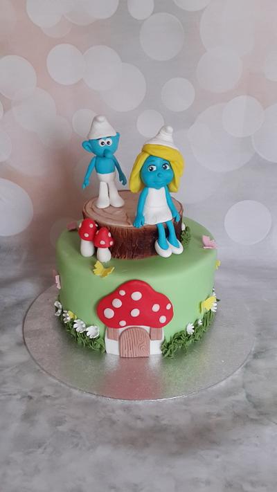 Smurfs cake  - Cake by miracles_ensucre