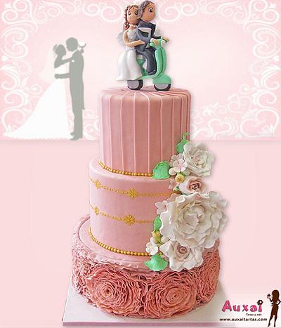 Motorcycle wedding cake - Cake by Auxai Tartas