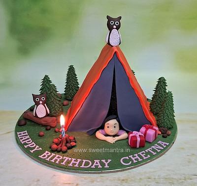 Camping Tent cake - Cake by Sweet Mantra Homemade Customized Cakes Pune