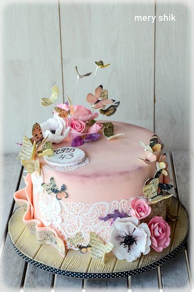 Retro butterflies - Cake by Maria Schick