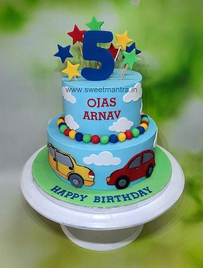Vehicles cake for twins - Cake by Sweet Mantra Homemade Customized Cakes Pune