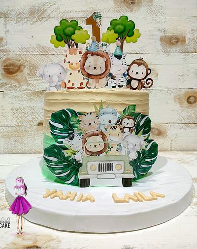 Cute animals cake by lolodeliciouscake 💚🧡 - Cake by Lolodeliciouscake