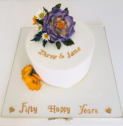 Golden Anniversary cake - Cake by Andrea 