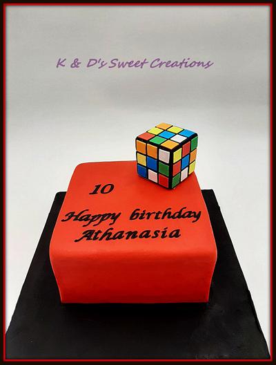 Rubik's cube birthday cake - Cake by Konstantina - K & D's Sweet Creations