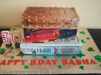 Stack of Books - Cake by chloethean