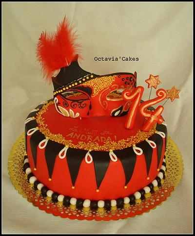 Red venetian masks - Cake by octavia