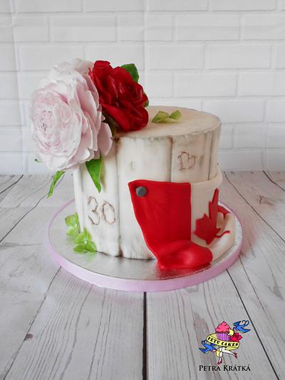 Flowers and Canada flag - Cake by Petra Krátká (Petu Cakes)