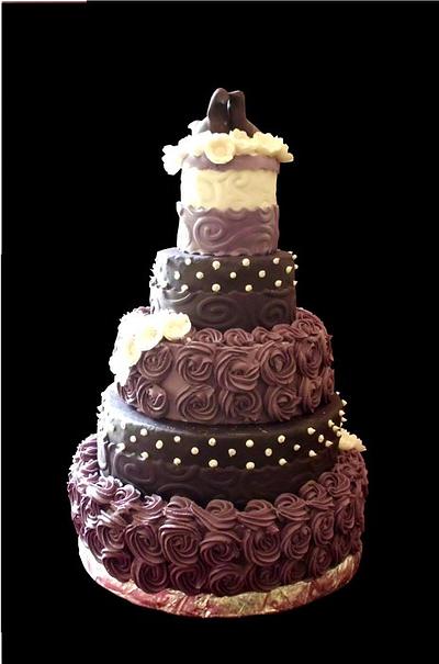 Purple and White Wedding  - Cake by anoopa