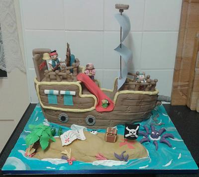 Pirate ship  - Cake by Terrie's Treasures 