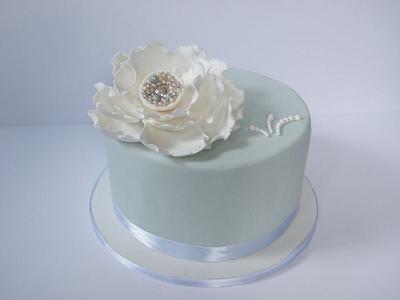 Fantasy Flower Duckegg Blue Cake - Cake by Nicolette Pink