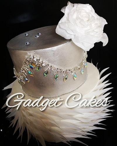 Winter Themed Wedding Cake with cake jewellery - Cake by Gadget Cakes