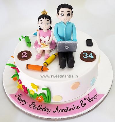 Father and Daughter cake - Cake by Sweet Mantra Homemade Customized Cakes Pune