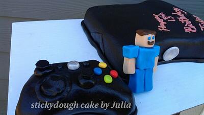 xbox and Minecraft guy - Cake by Julia Dixon