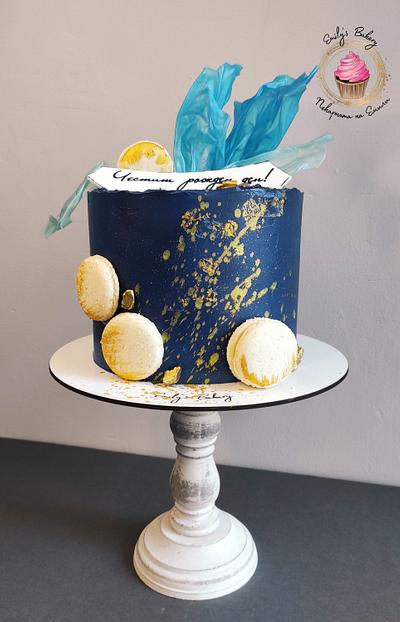 Navi Blue & Gold - Cake by Emily's Bakery