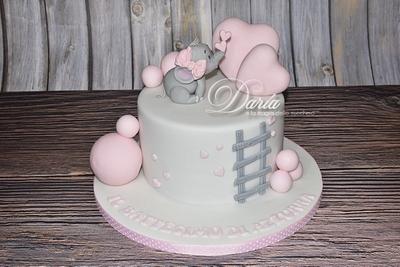 Baby elephant baptism cake - Cake by Daria Albanese